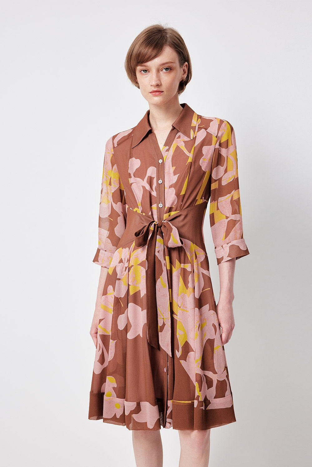 MARYLING Floral-Printed Sleeves Dresses