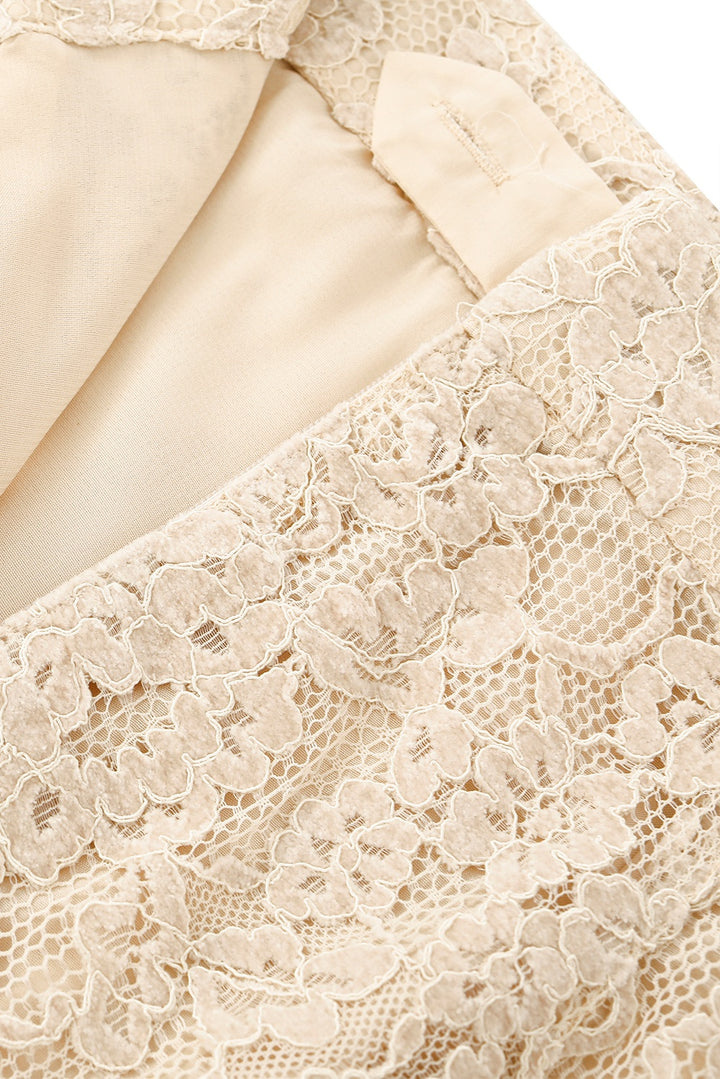 MARYLING Cream Sculpted A-line Skirts
