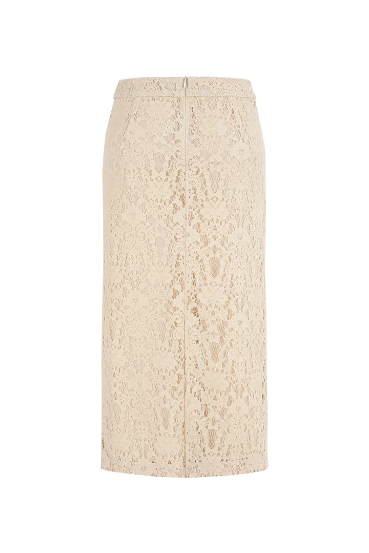 MARYLING Cream Sculpted A-line Skirts