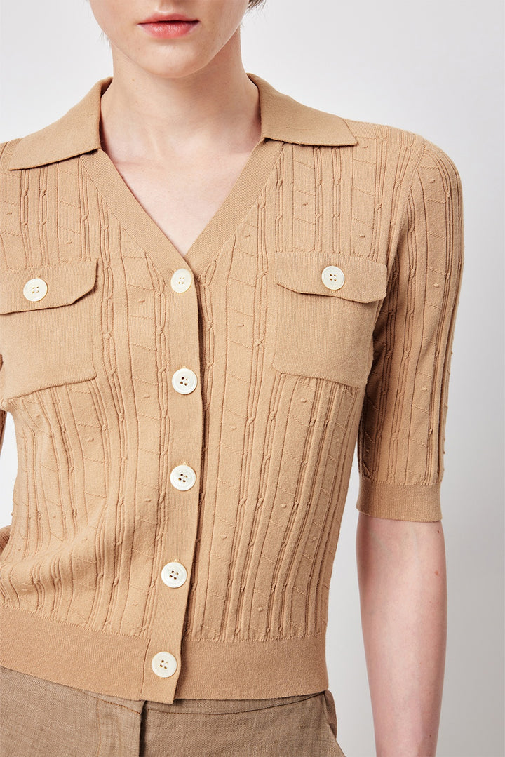 MARYLING Asymmetric Pleated Knit Cardigans