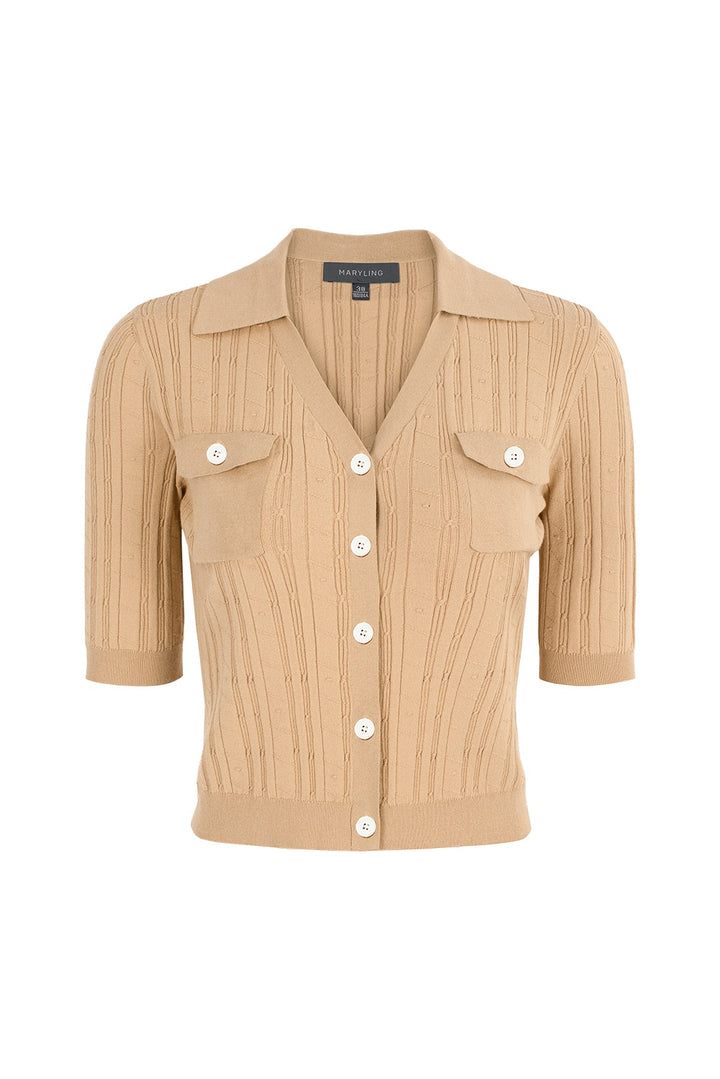MARYLING Asymmetric Pleated Knit Cardigans