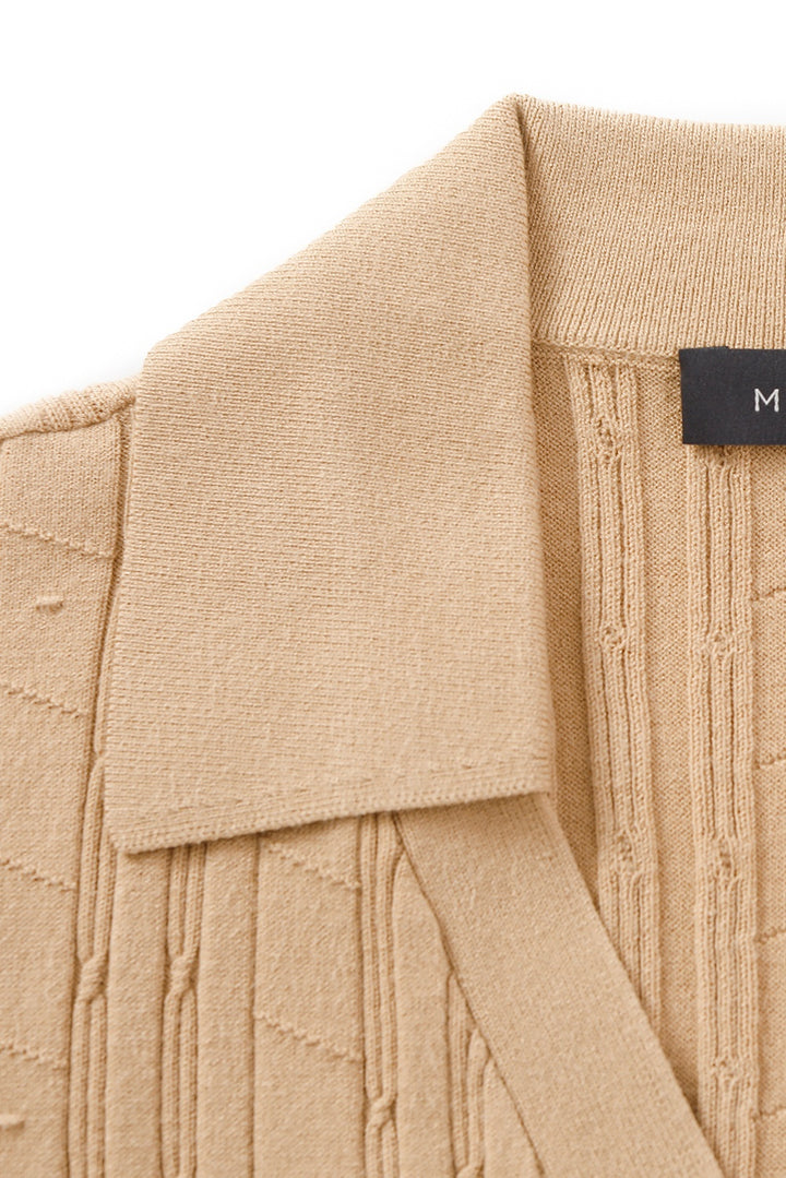 MARYLING Asymmetric Pleated Knit Cardigans