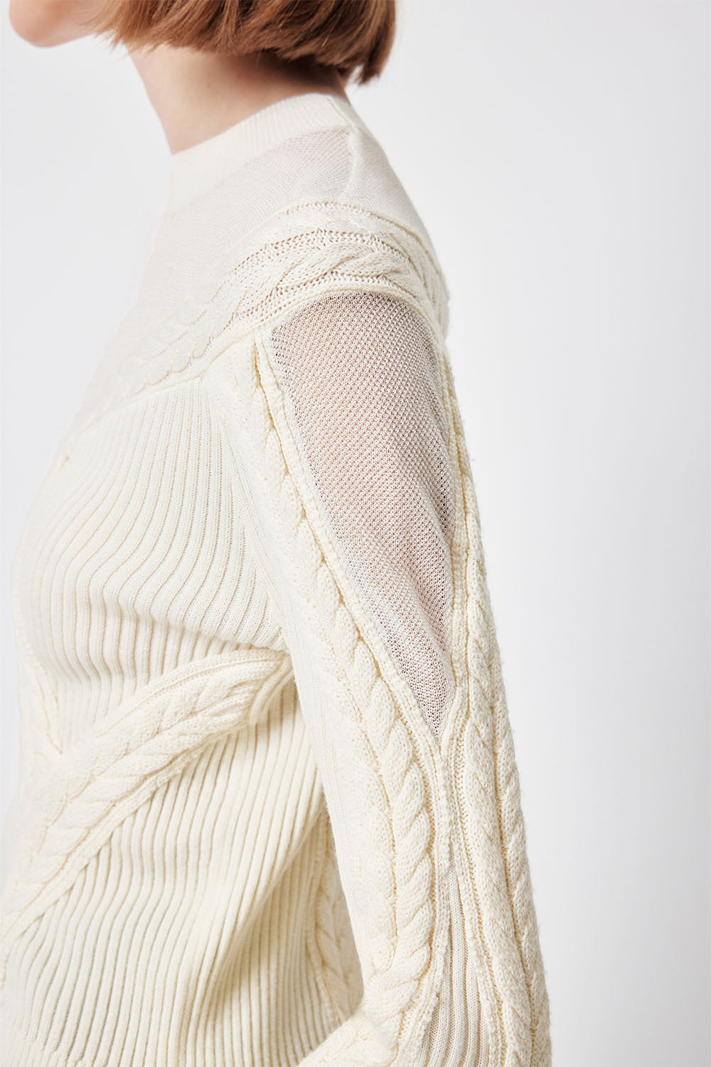 MARYLING Ivory Serene Ribbed Merino-Blend Relaxed Knit Sweaters
