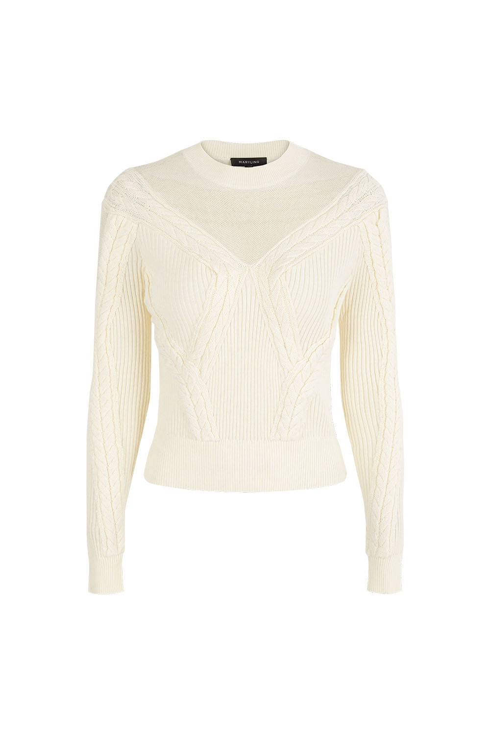 MARYLING Ivory Serene Ribbed Merino-Blend Relaxed Knit Sweaters