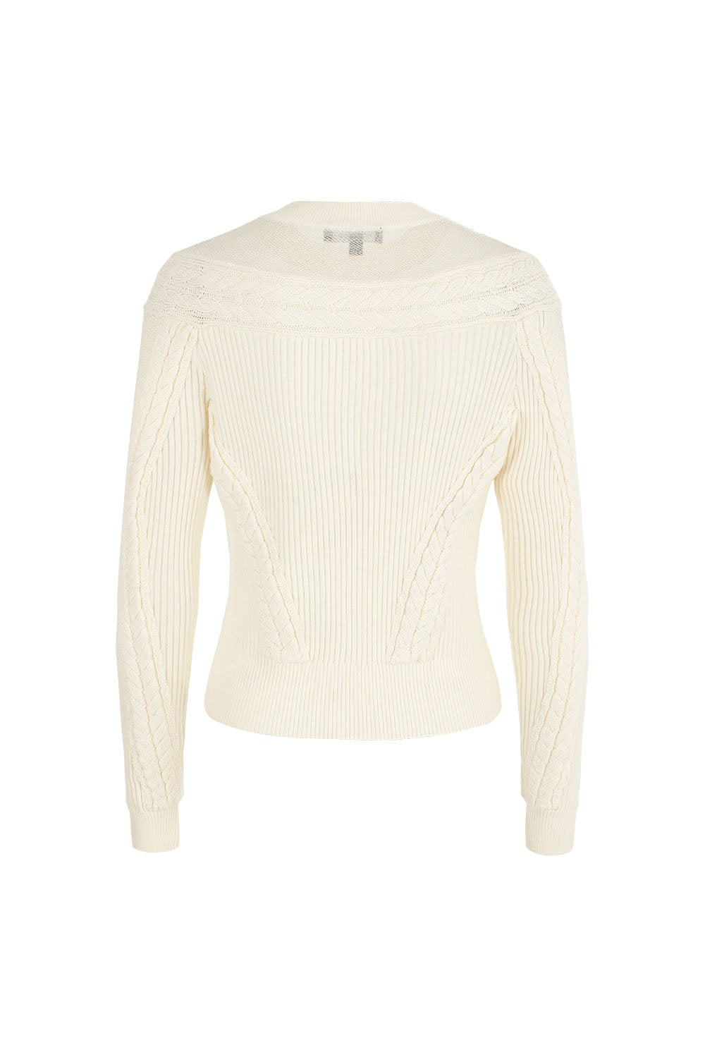 MARYLING Ivory Serene Ribbed Merino-Blend Relaxed Knit Sweaters