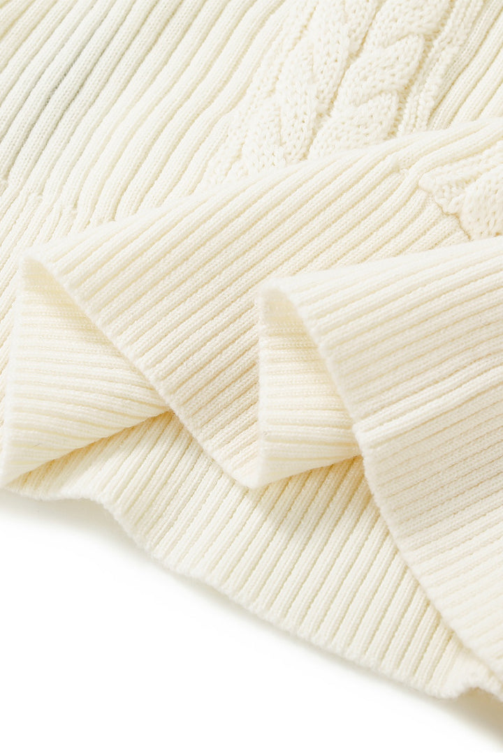 MARYLING Ivory Serene Ribbed Merino-Blend Relaxed Knit Sweaters
