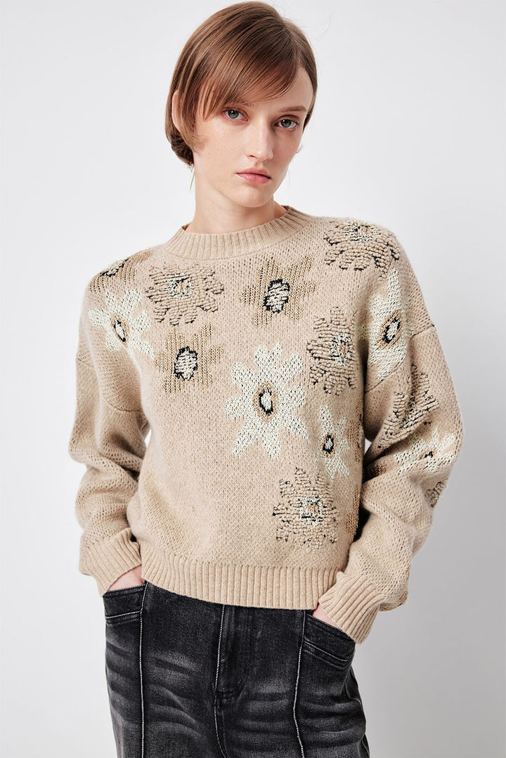 MARYLING Light Camel Cloud-Soft Relaxed Drop-Shoulder Knit Sweaters