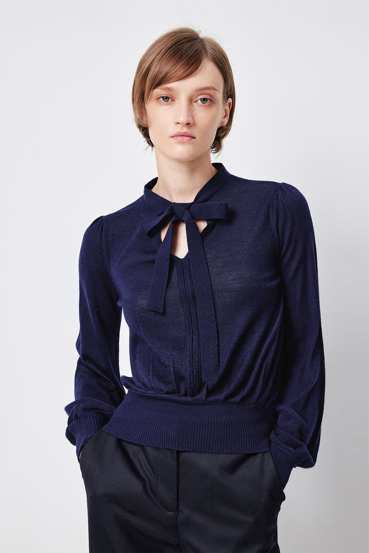 MARYLING Midnight Blue Cozy Knit Sweaters