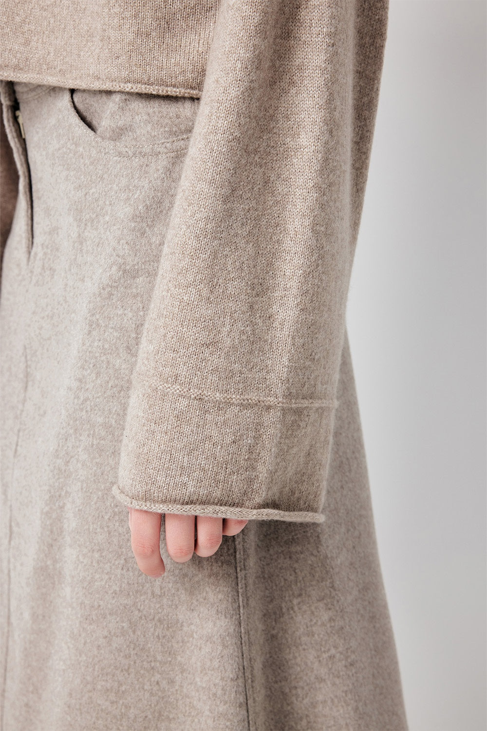 MARYLING Oatmeal Soft-Cloud Oversized Drop-Shoulder Knit Sweaters