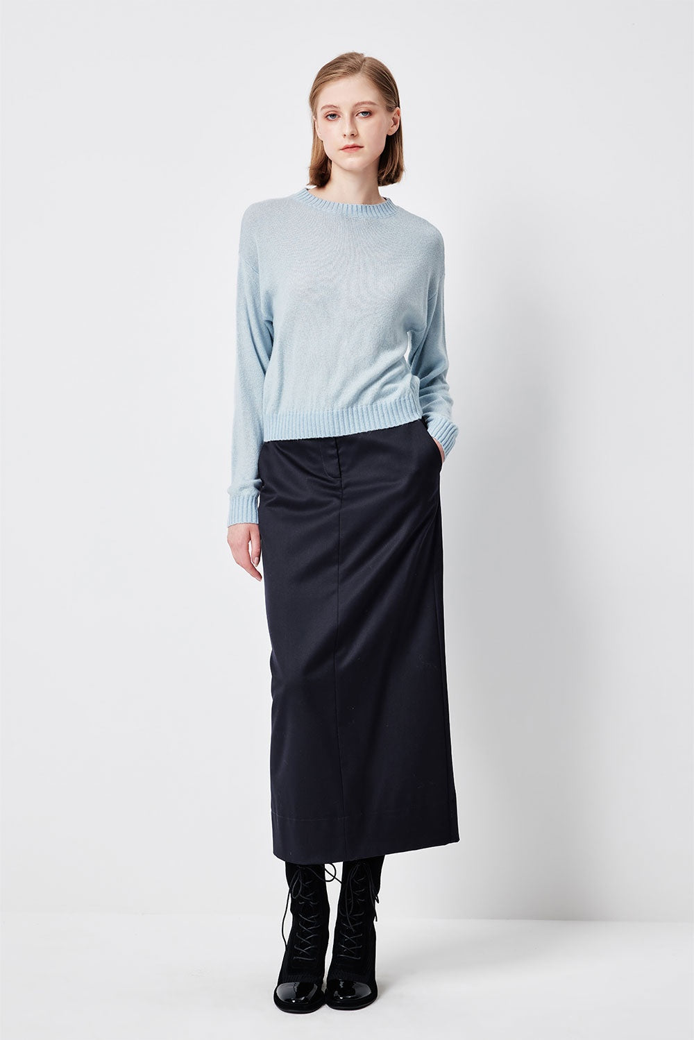 MARYLING Misty Blue Cloud-Knit Sweaters