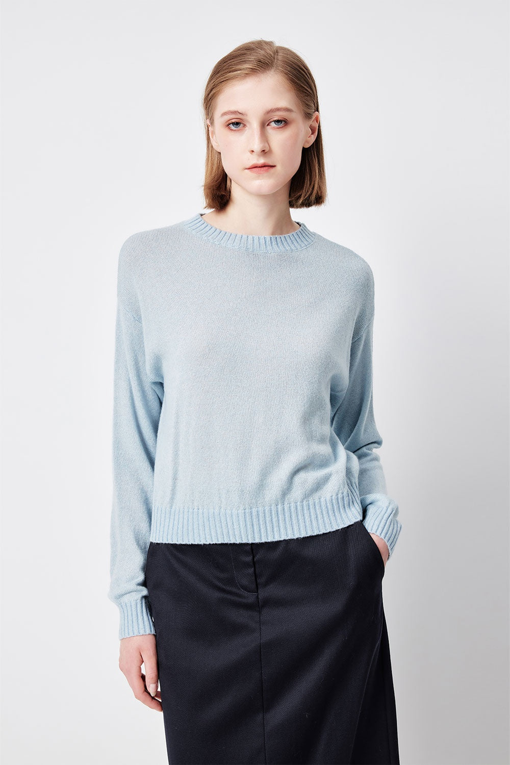 MARYLING Misty Blue Cloud-Knit Sweaters