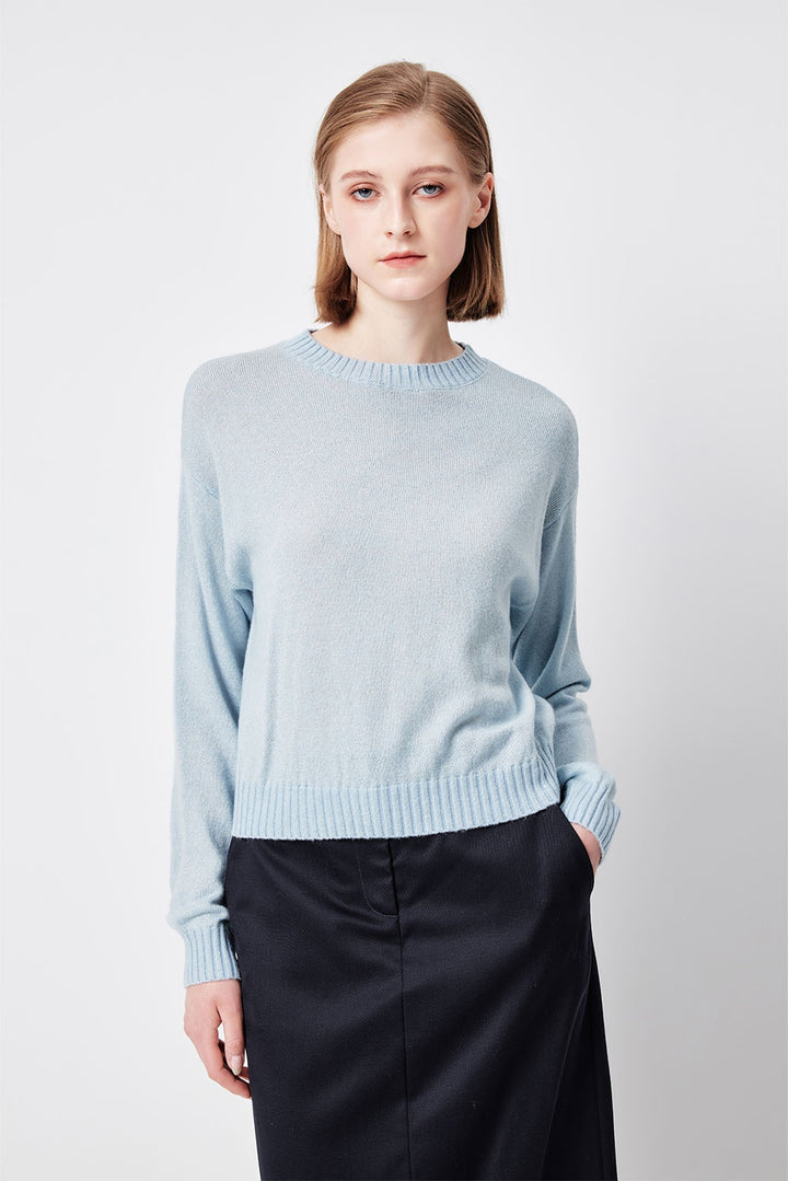 MARYLING Misty Blue Cloud-Knit Sweaters