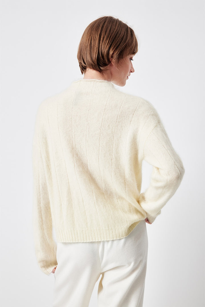 MARYLING Ivory Softly Draped Relaxed Drop-Shoulder Knit Sweaters