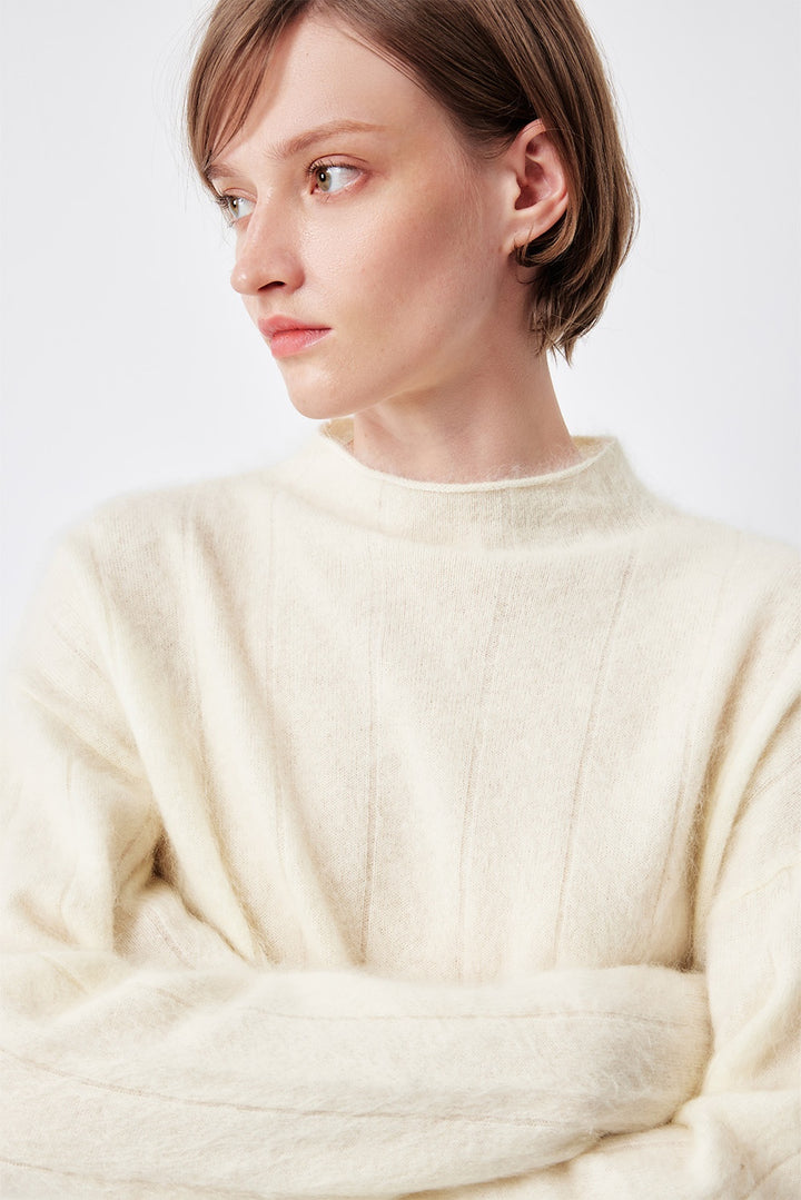 MARYLING Ivory Softly Draped Relaxed Drop-Shoulder Knit Sweaters