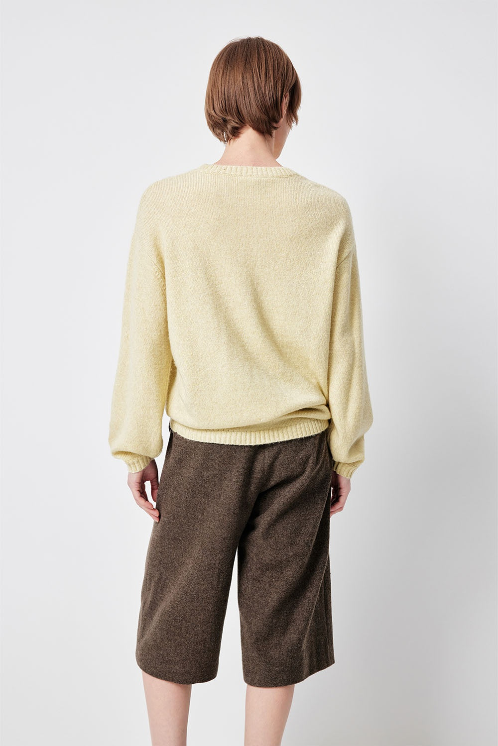 MARYLING Pale Mustard Serene Cloud-Soft Relaxed-Fit Knit Sweaters