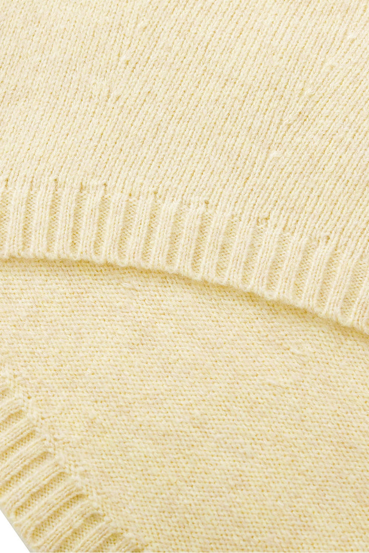 MARYLING Pale Mustard Serene Cloud-Soft Relaxed-Fit Knit Sweaters