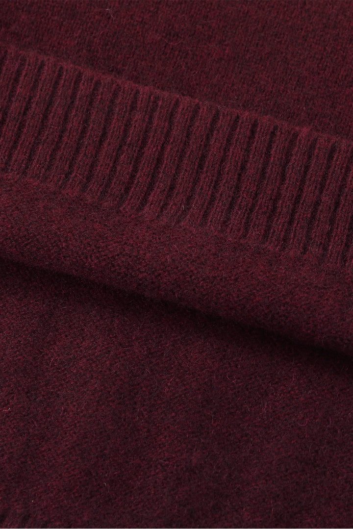 MARYLING Cherry Wine Softly Draped Relaxed-Fit Knit Sweaters