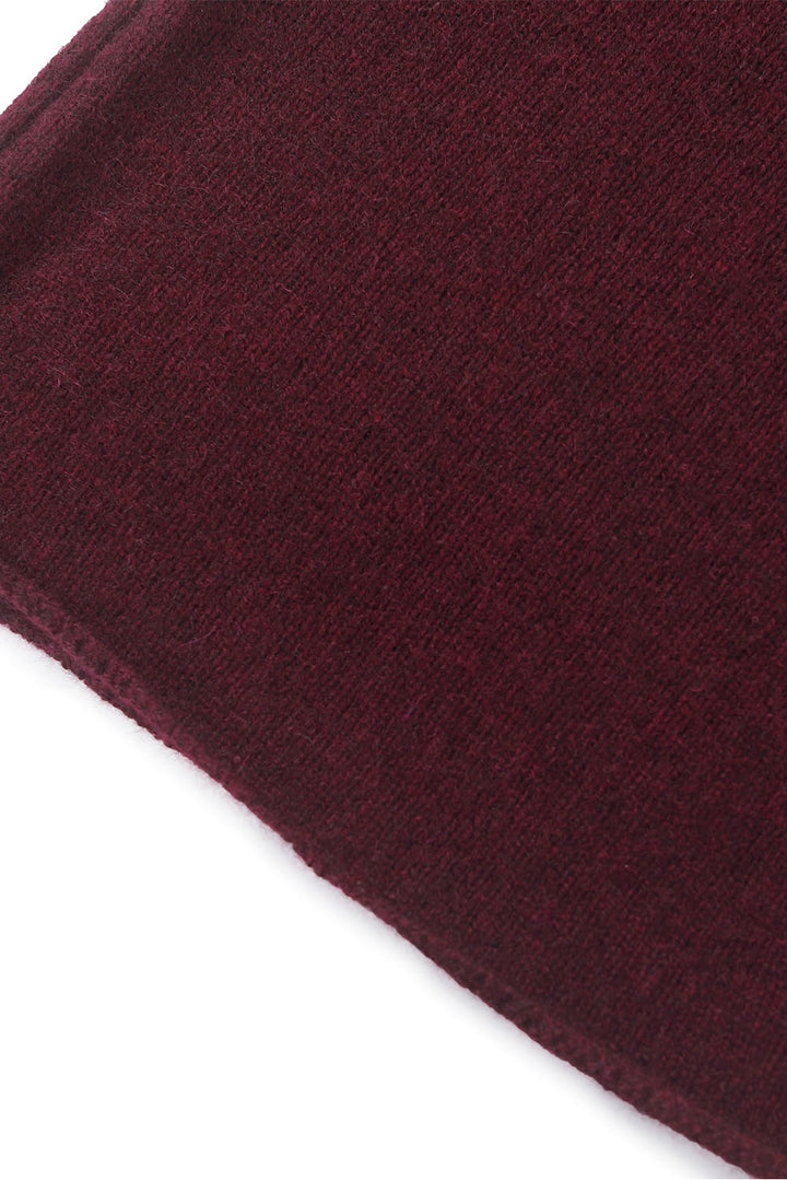 MARYLING Cherry Wine Softly Draped A-Line Knit Midi Skirts