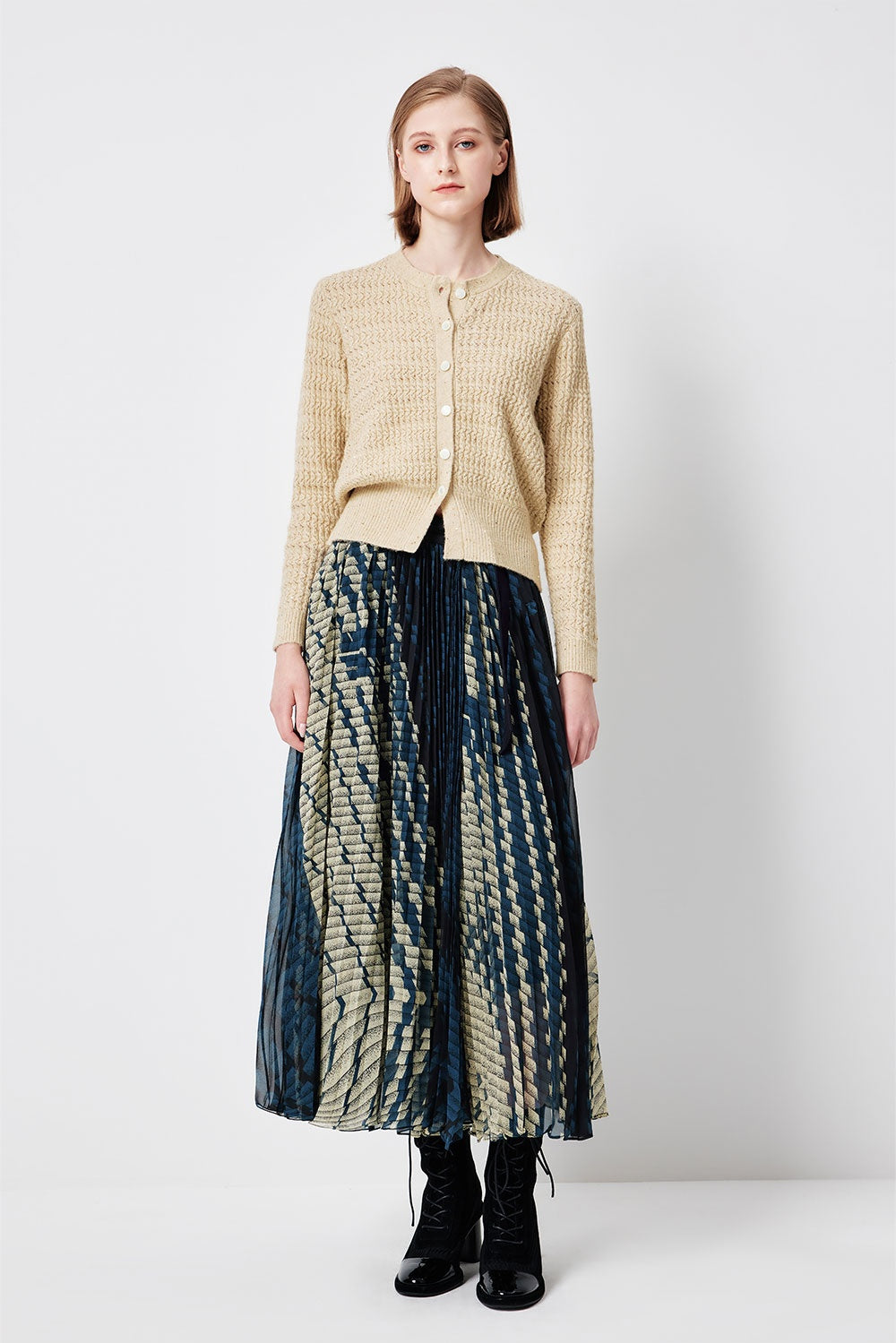 MARYLING Creamy Yellow Textured Knit Cardigans