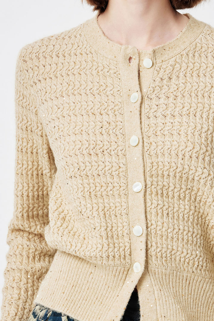 MARYLING Creamy Yellow Textured Knit Cardigans