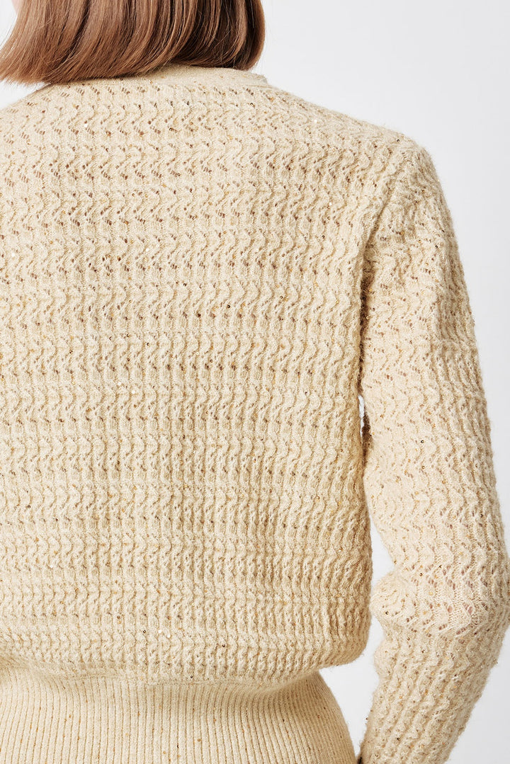 MARYLING Creamy Yellow Textured Knit Cardigans