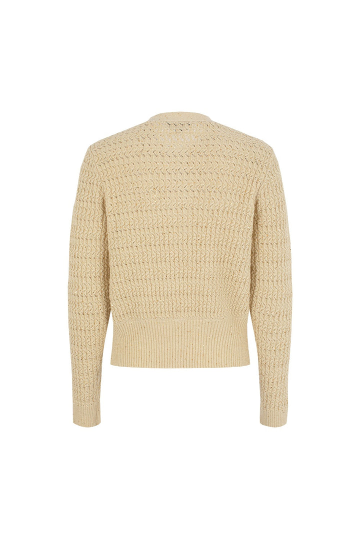 MARYLING Creamy Yellow Textured Knit Cardigans