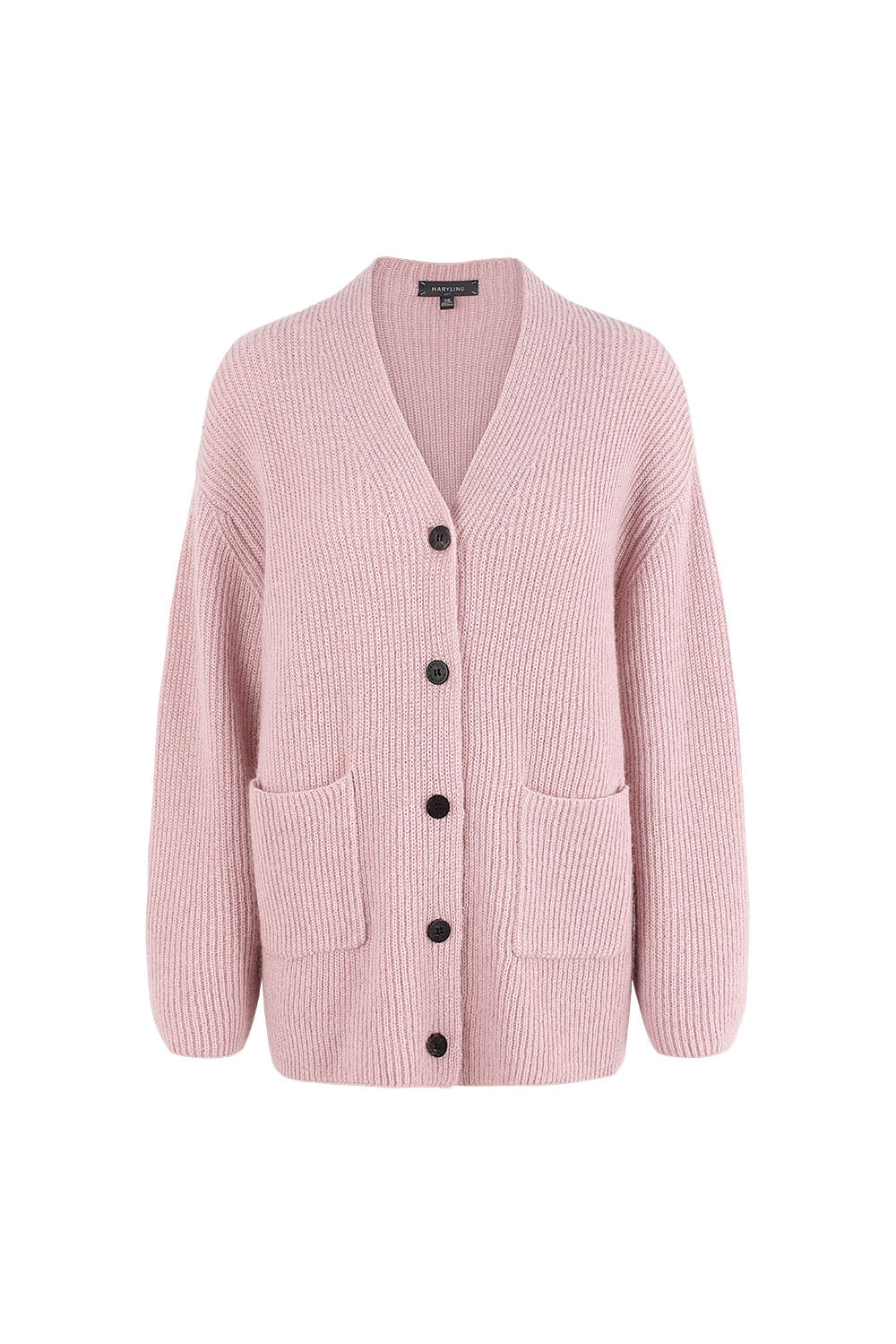 MARYLING Blush Grey Soft Cloud Open-Front Relaxed Cardigans