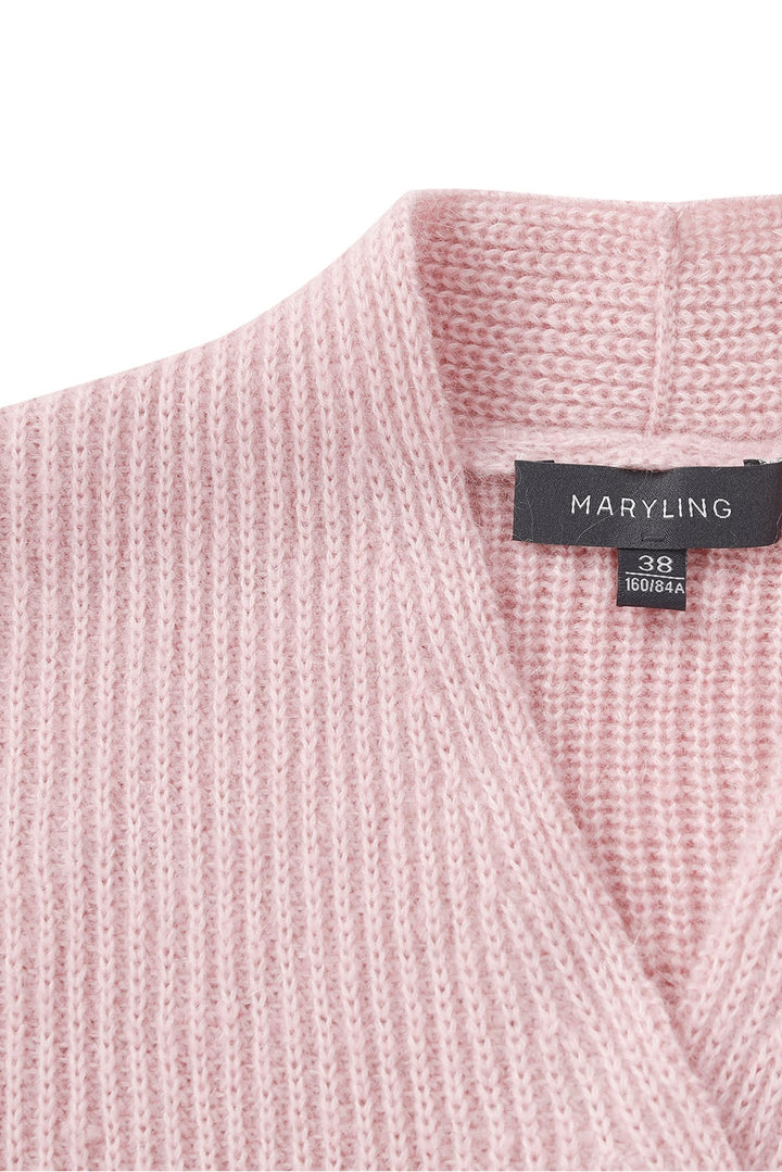 MARYLING Blush Grey Soft Cloud Open-Front Relaxed Cardigans