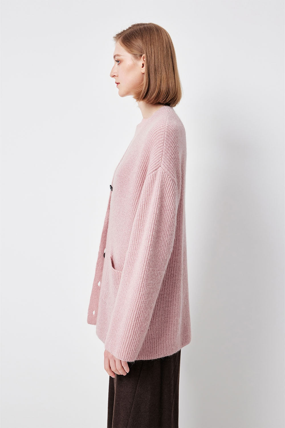 MARYLING Blush Grey Soft Cloud Open-Front Relaxed Cardigans
