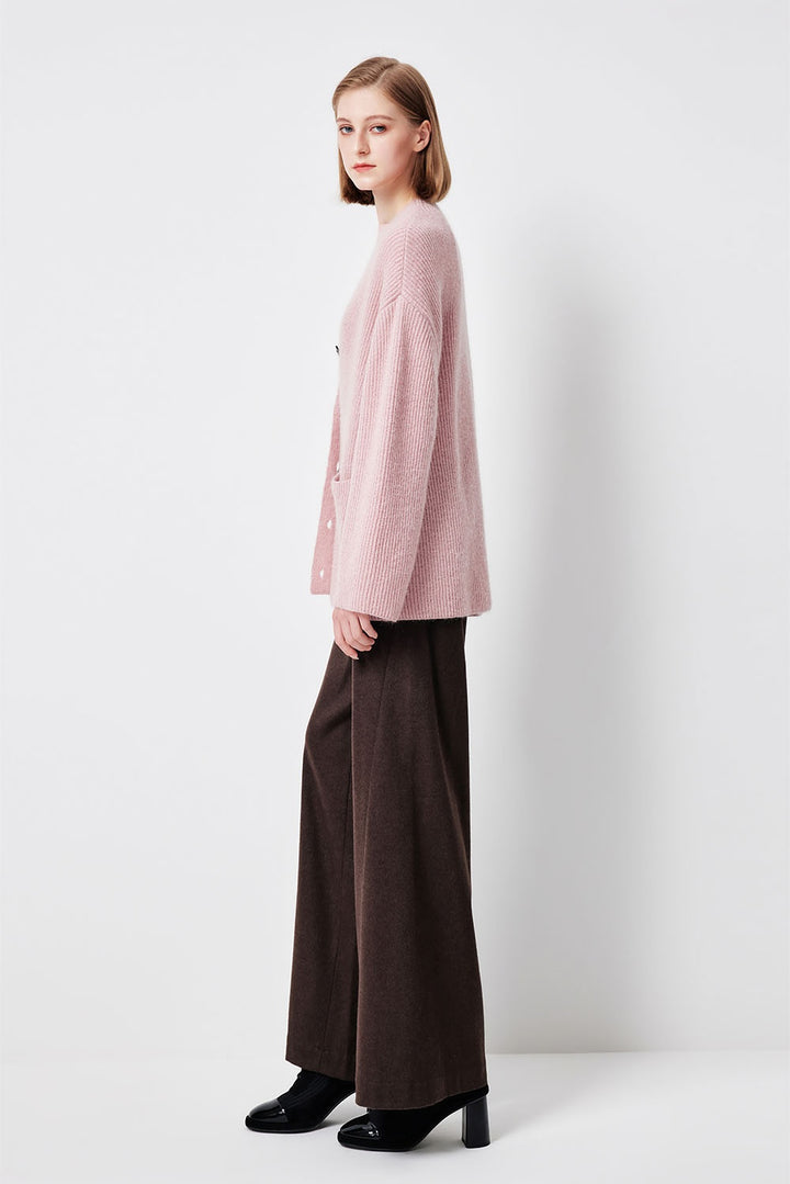 MARYLING Blush Grey Soft Cloud Open-Front Relaxed Cardigans