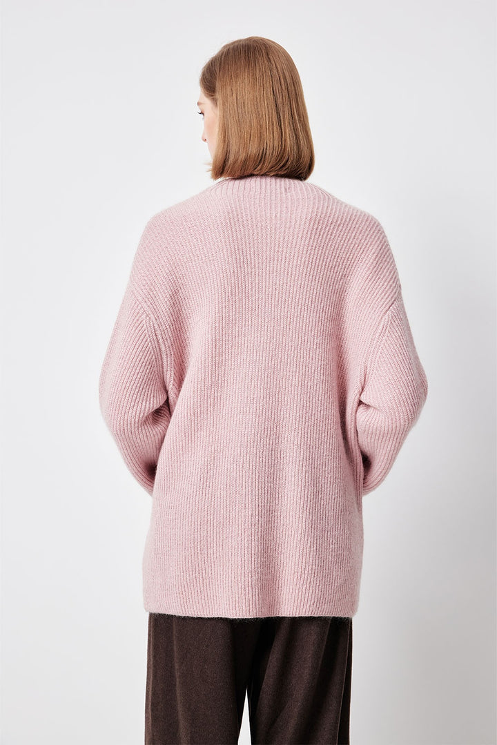 MARYLING Blush Grey Soft Cloud Open-Front Relaxed Cardigans