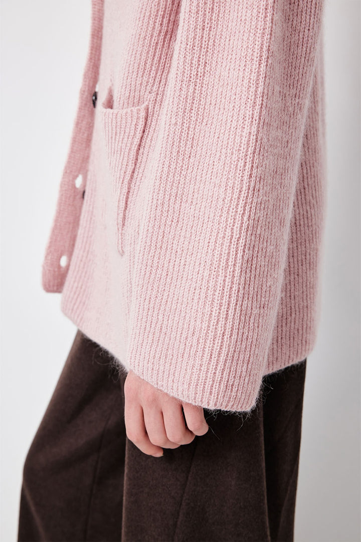 MARYLING Blush Grey Soft Cloud Open-Front Relaxed Cardigans