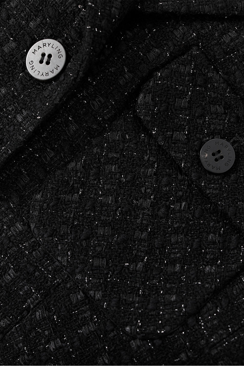 MARYLING Midnight Noir Sculpted Waist Double-Breasted Tailored Blazers