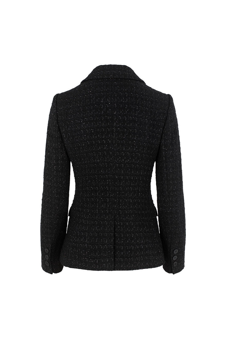 MARYLING Midnight Noir Sculpted Waist Double-Breasted Tailored Blazers