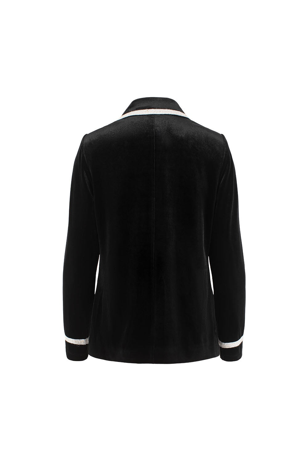MARYLING Midnight Noir Contrast-Trim Sculpted Waist Tailored Jackets