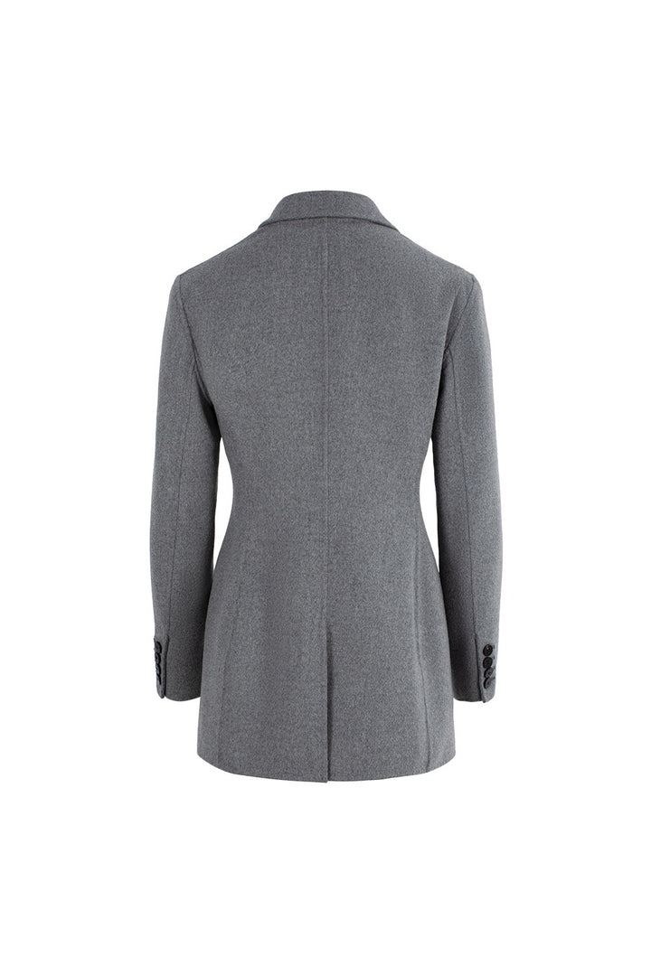 MARYLING Timeless Grey Double-Breasted Sculpted Waist Tailored Blazers