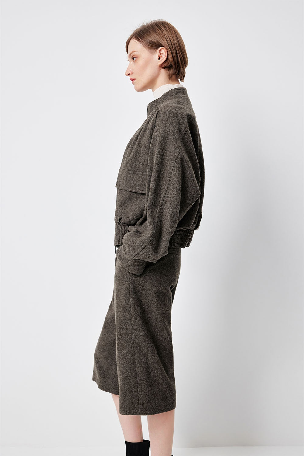 MARYLING Oakwood Green Sculpted Silhouette Long-Sleeve Tailored Jackets