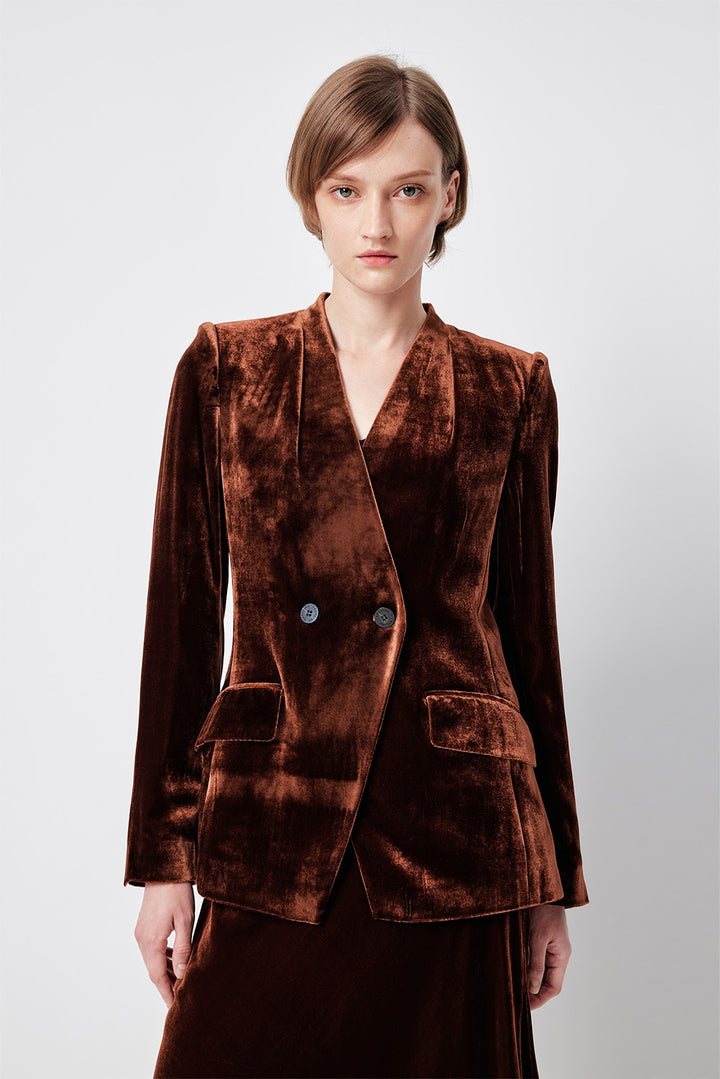 MARYLING Amber Ember Sculpted Short Blazers