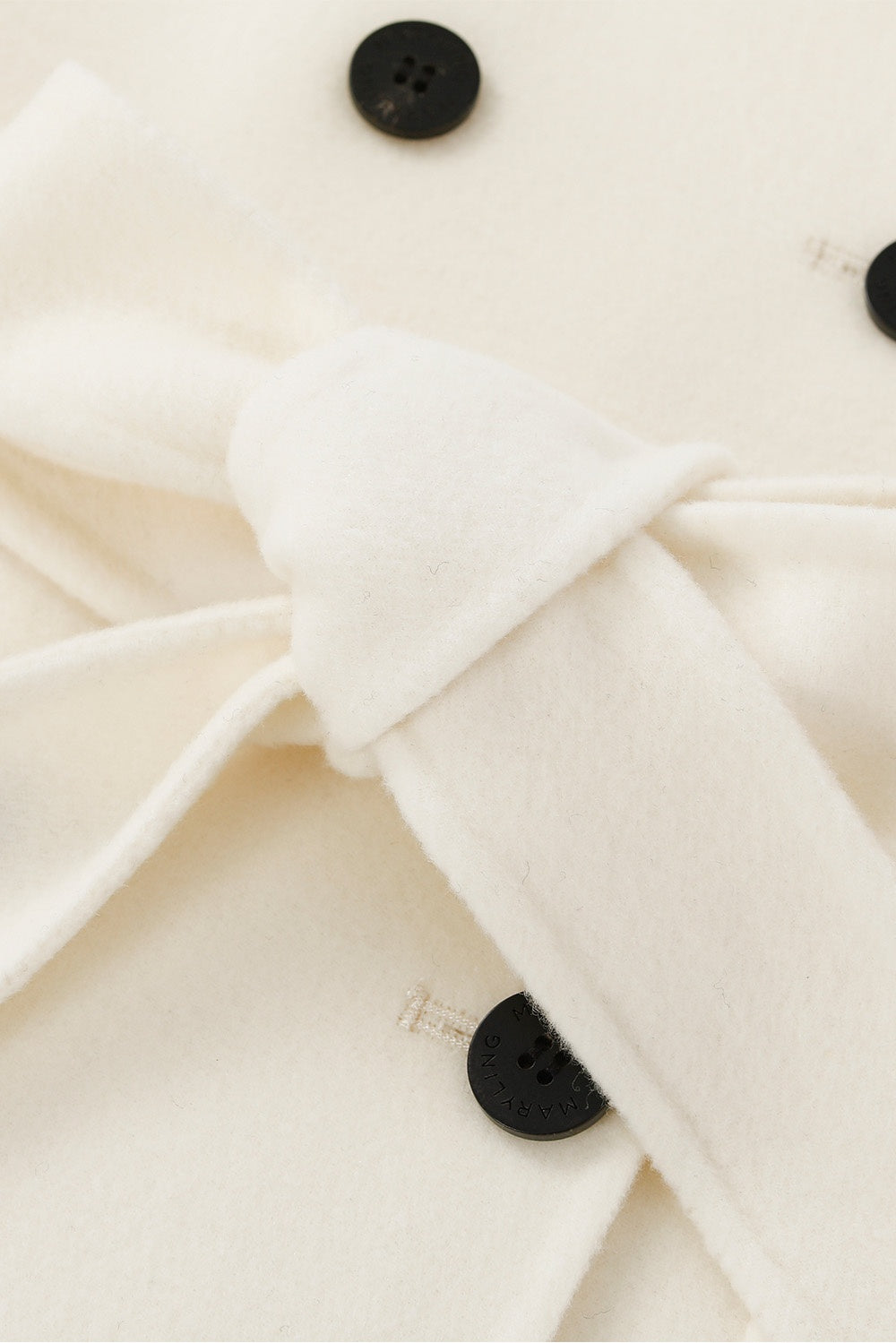 MARYLING Ivory Double-Breasted Sculpted Short Coats