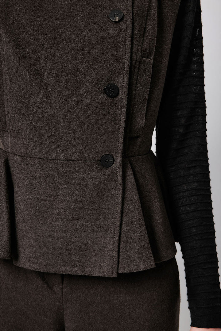 MARYLING Dark Chocolate Noir Sculpted Waist-Defined Tailored Jackets