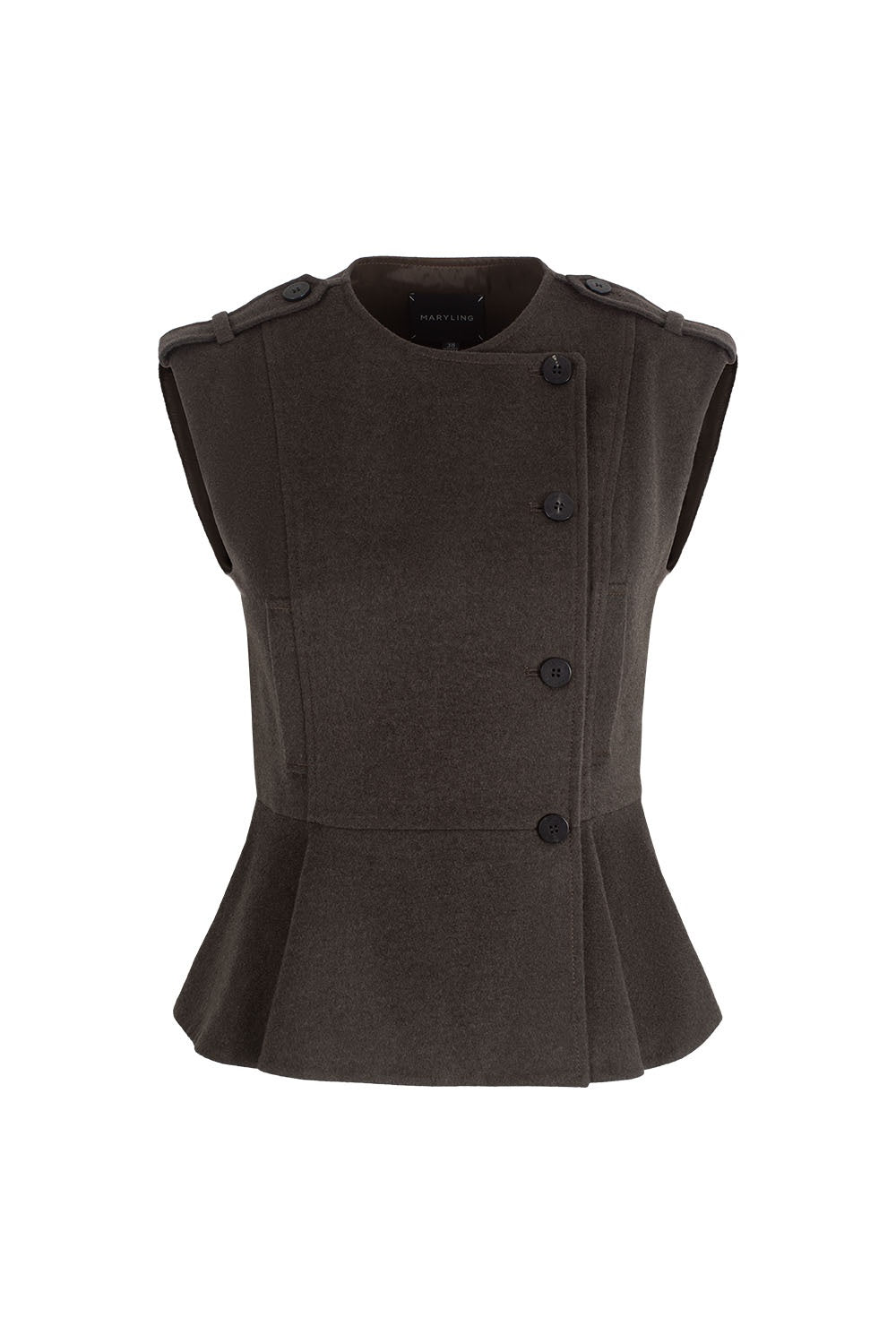 MARYLING Dark Chocolate Noir Sculpted Waist-Defined Tailored Jackets