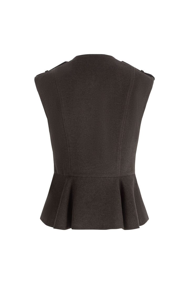 MARYLING Dark Chocolate Noir Sculpted Waist-Defined Tailored Jackets