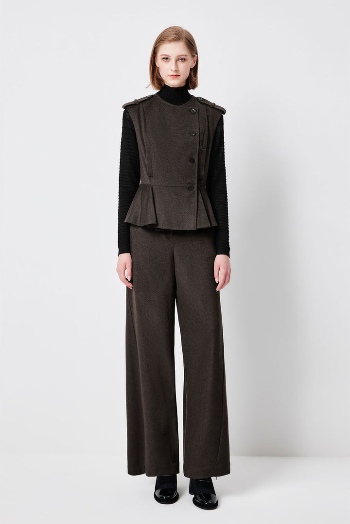 MARYLING Dark Chocolate Noir Sculpted Waist-Defined Tailored Jackets