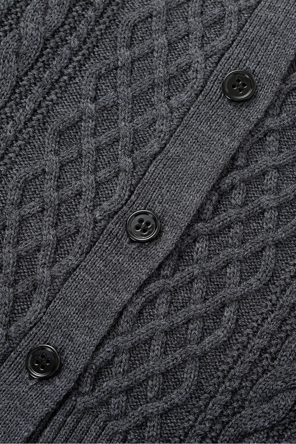MARYLING Ash Grey Layered-Collar Cable Knit Sweaters