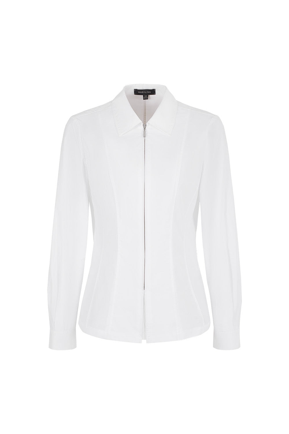 MARYLING Pure White Crisp Minimalist Tailored Long-Sleeve Shirts