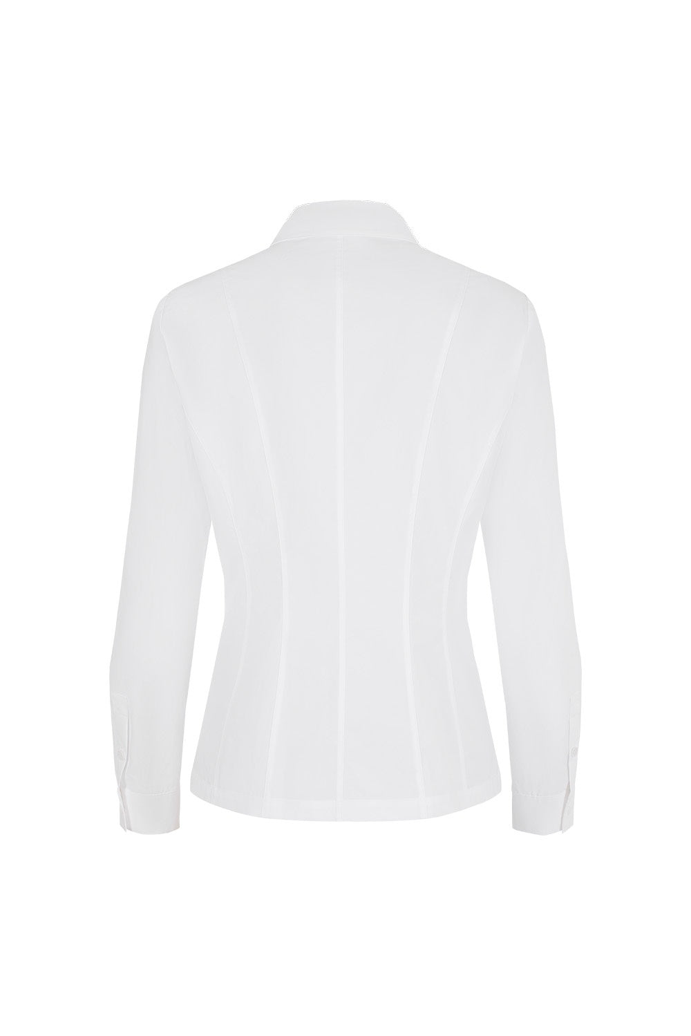 MARYLING Pure White Crisp Minimalist Tailored Long-Sleeve Shirts
