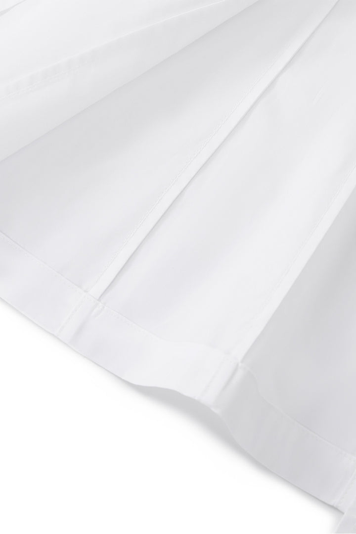 MARYLING Pure White Crisp Minimalist Tailored Long-Sleeve Shirts