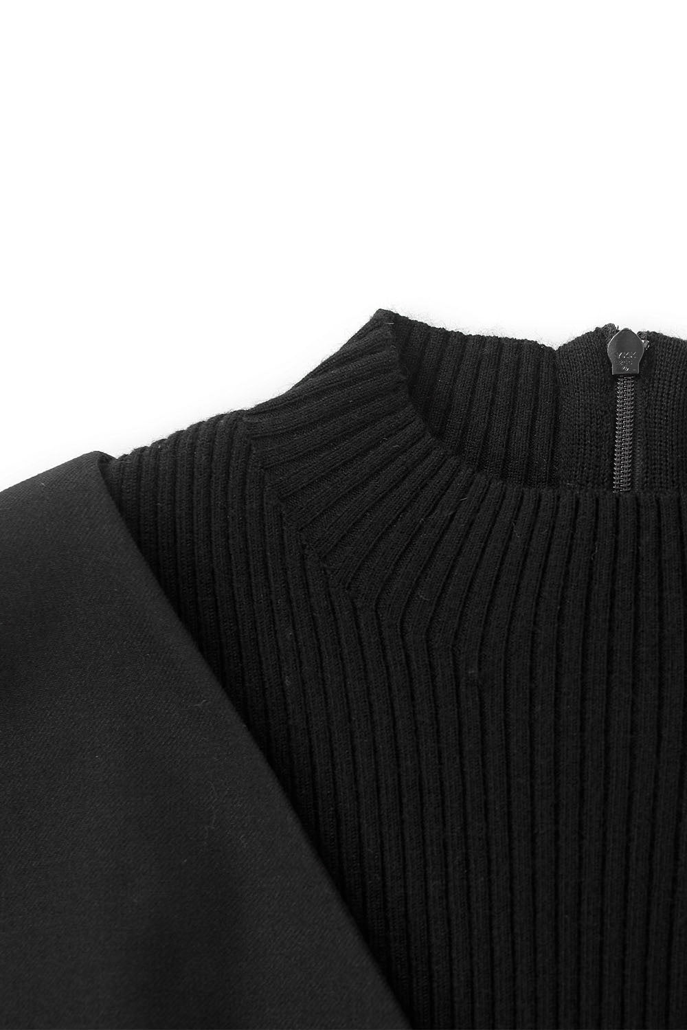 MARYLING Midnight Noir Sculpted Silhouette Long-Sleeve Waist-Defined Sweaters