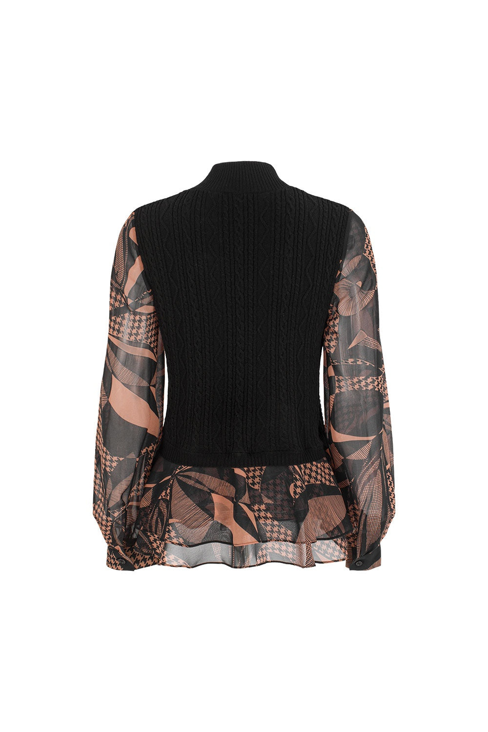 MARYLING Red Mocha Lily of the Valley Soft Silhouette Long-Sleeve Blouses