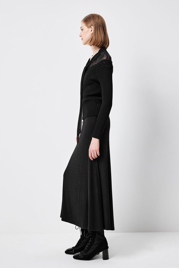 MARYLING Noir Sculpted Long-Sleeve Contour Sweaters